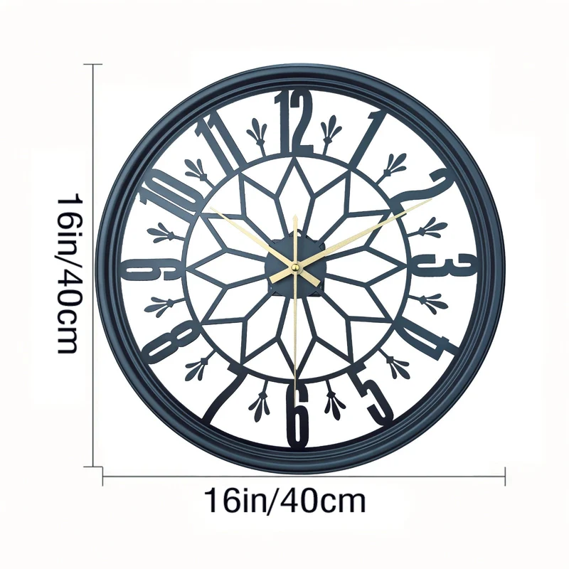 Industriële Wandklok 30cm Vintage Metaal Stille Beweging | Sansoti