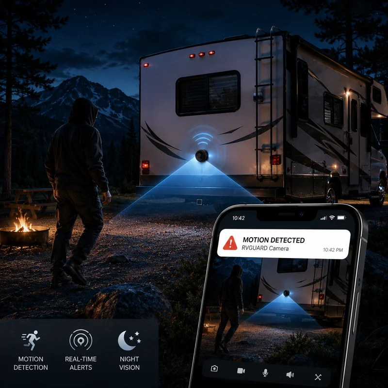 Draadloze Achteruitrijcamera met Nachtzicht en Bewegingsdetectie voor Camper en Caravan | Sansoti