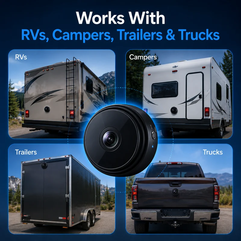 Draadloze Achteruitrijcamera met Nachtzicht en Bewegingsdetectie voor Camper en Caravan | Sansoti