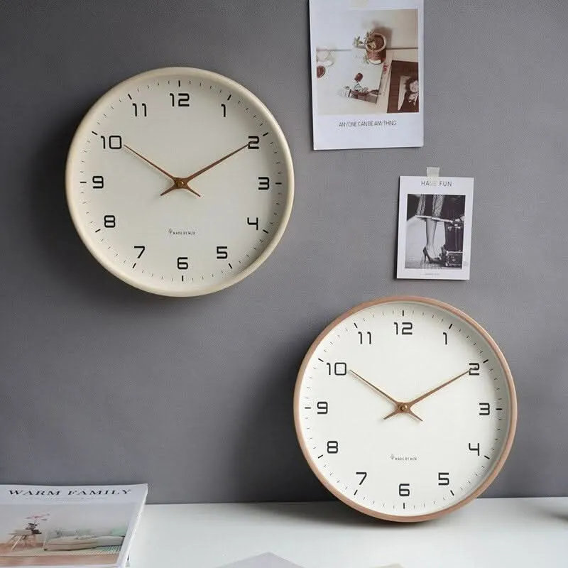 Moderne Stille Houten Wandklok 25x25cm & 30x30cm Scandinavisch Minimalistisch Design voor Rustige Stijlvolle Interieurs | Sansoti
