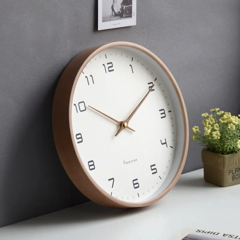 Moderne Stille Houten Wandklok 25x25cm & 30x30cm Scandinavisch Minimalistisch Design voor Rustige Stijlvolle Interieurs | Sansoti