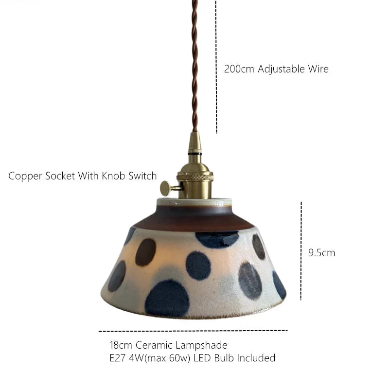 Hanglamp Keukeneiland Keramiek Koperen Fitting Handgeschilderd Bloemmotief E27 4 Dessins | Sansoti