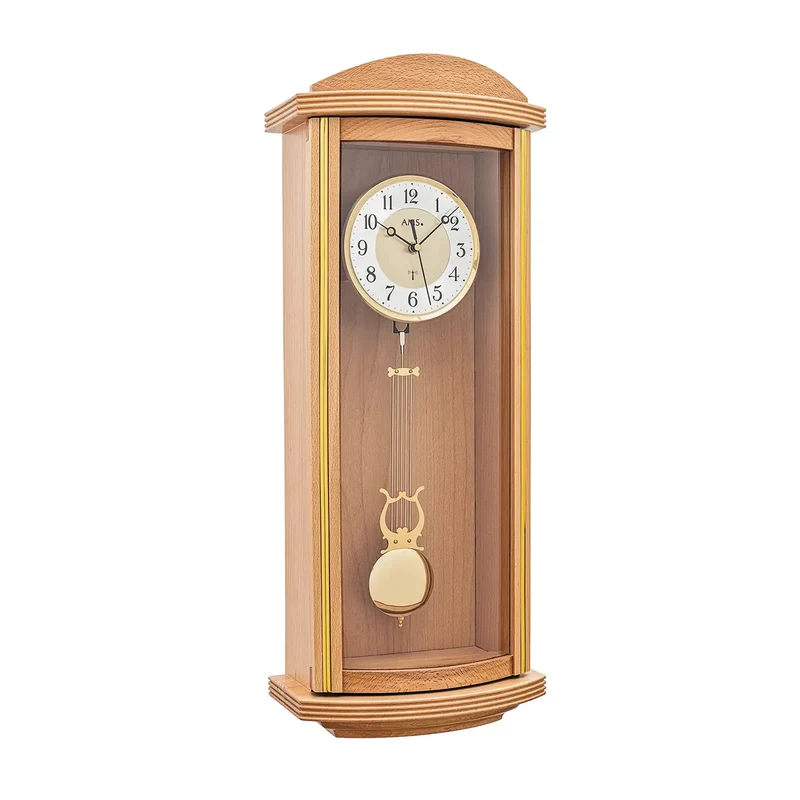 AMS F5015/18 Wanduhr Buche • Funk-Pendelwerk • Westminster-Schlag