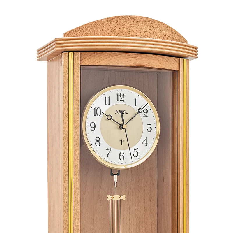 AMS F5015/18 Wanduhr Buche • Funk-Pendelwerk • Westminster-Schlag