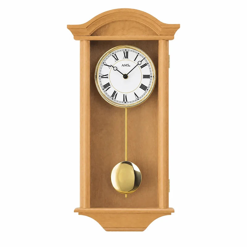 AMS W990/16 Wanduhr Erle • Westminster/Bim-Bam Schlagwerk • Quarz-Pendelwerk