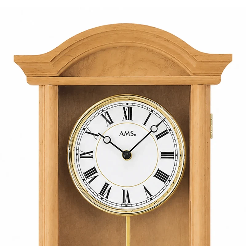 AMS W990/16 Wanduhr Erle • Westminster/Bim-Bam Schlagwerk • Quarz-Pendelwerk