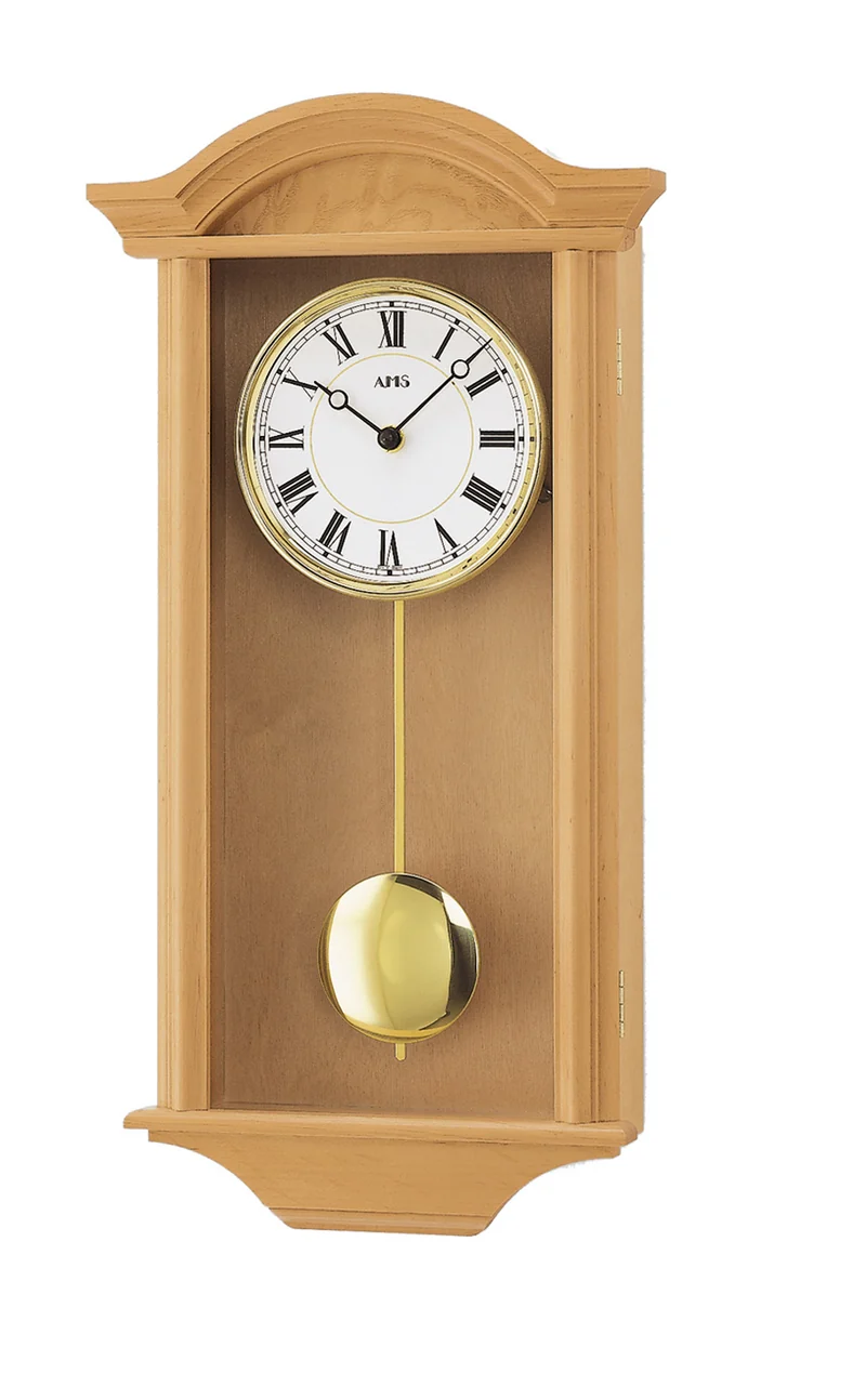 AMS W990/16 Wanduhr Erle • Westminster/Bim-Bam Schlagwerk • Quarz-Pendelwerk