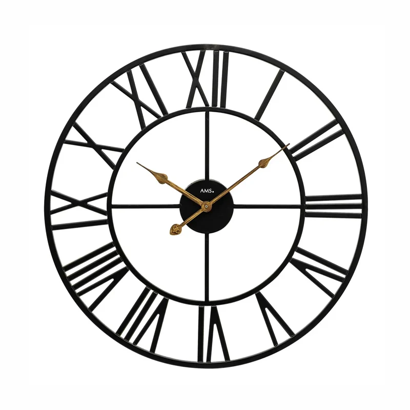 AMS W9685 Wanduhr Metall • Quarzwerk • Metallgehäuse
