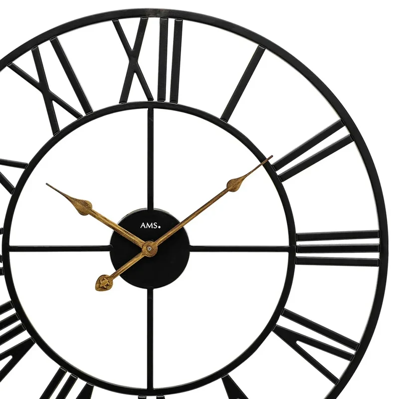 AMS W9685 Wanduhr Metall • Quarzwerk • Metallgehäuse