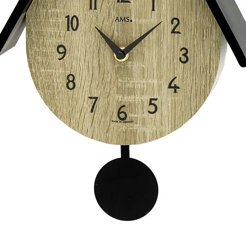 AMS W9683 Wanduhr Anthrazit • Mineralglas • Aluminium-Zahlenring