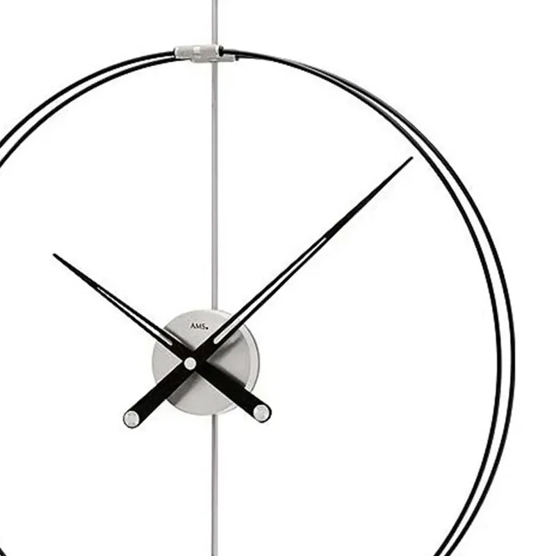 AMS Design W9656 Wanduhr Silber • Modernes Purismus-Design • Metall & Carbon