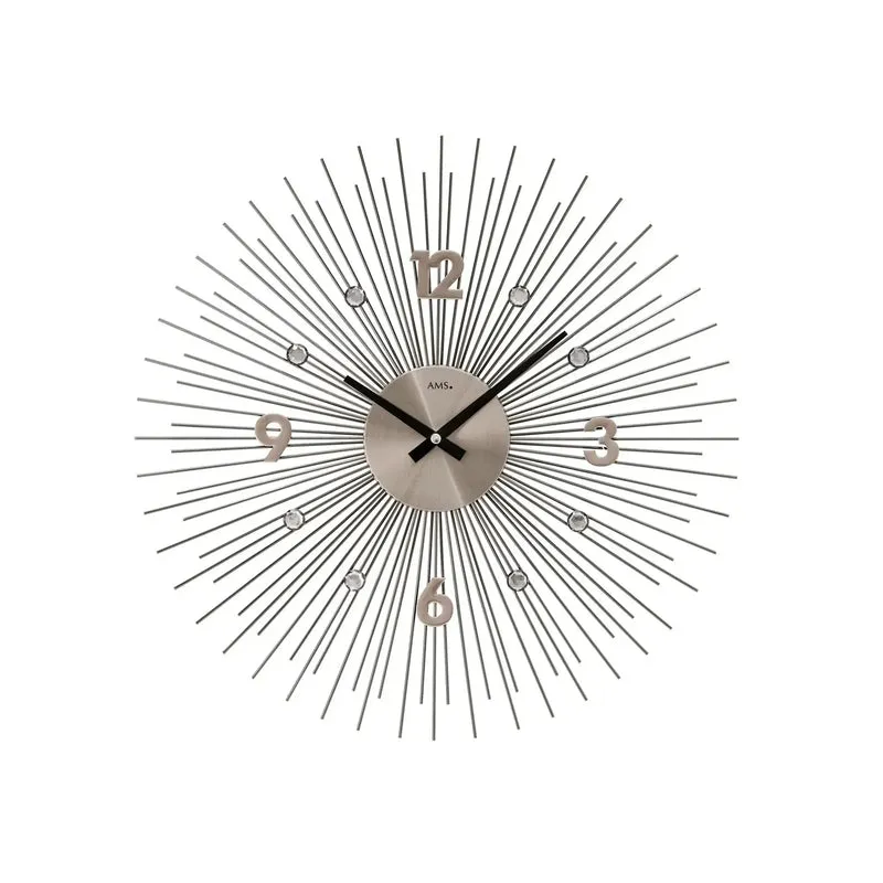 AMS Quarz-Wanduhr W9610 Wanduhr Anthrazit • Quarzwerk • Metallgehäuse