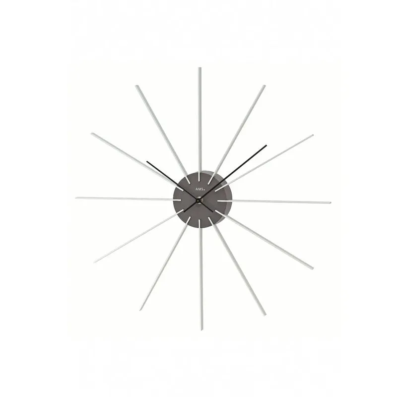 AMS W9595 Wanduhr Dunkelgrau • Quarzwerk • Aluminium-Stäbe