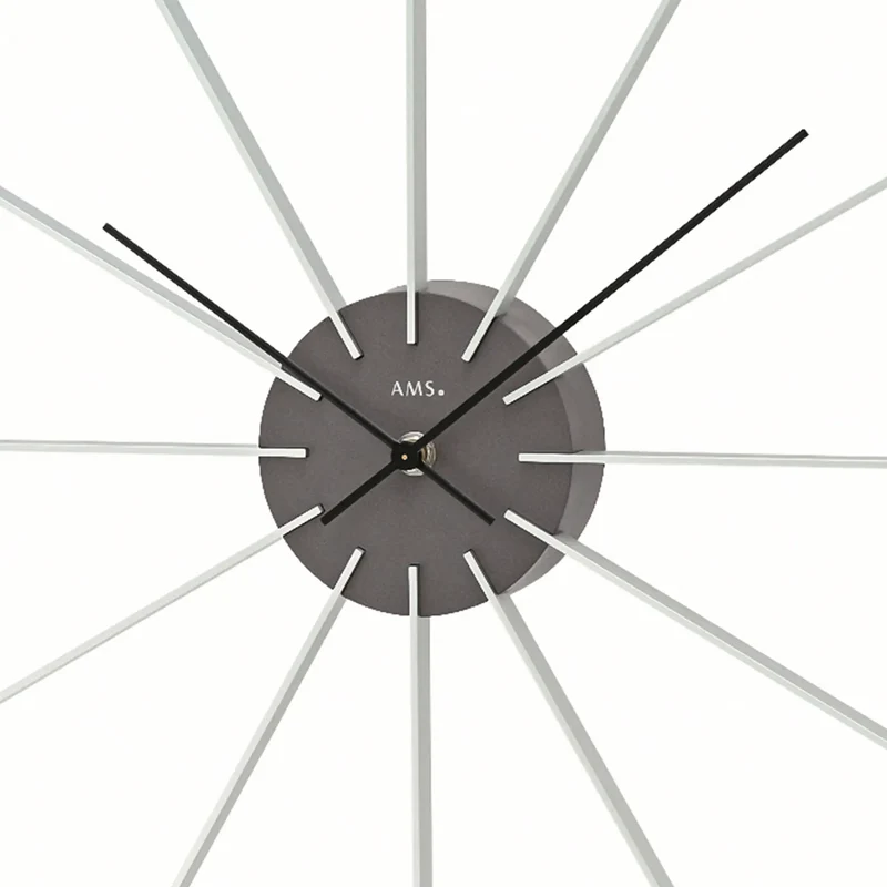 AMS W9595 Wanduhr Dunkelgrau • Quarzwerk • Aluminium-Stäbe