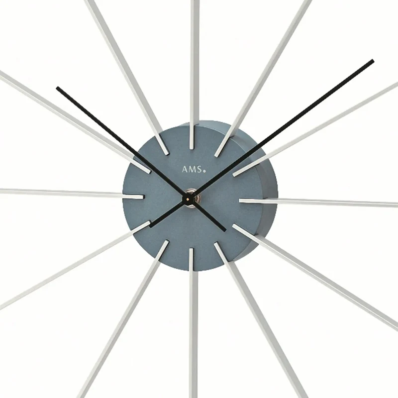 AMS W9596 Wanduhr Hellgrau • Quarzwerk • Aluminium-Stäbe