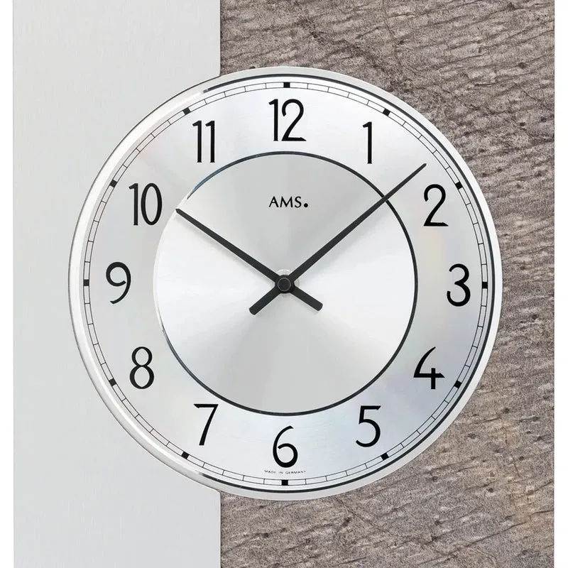 AMS W9580 Wanduhr Naturstein/Aluminium • Quarzwerk • Aluminium-Zifferblatt