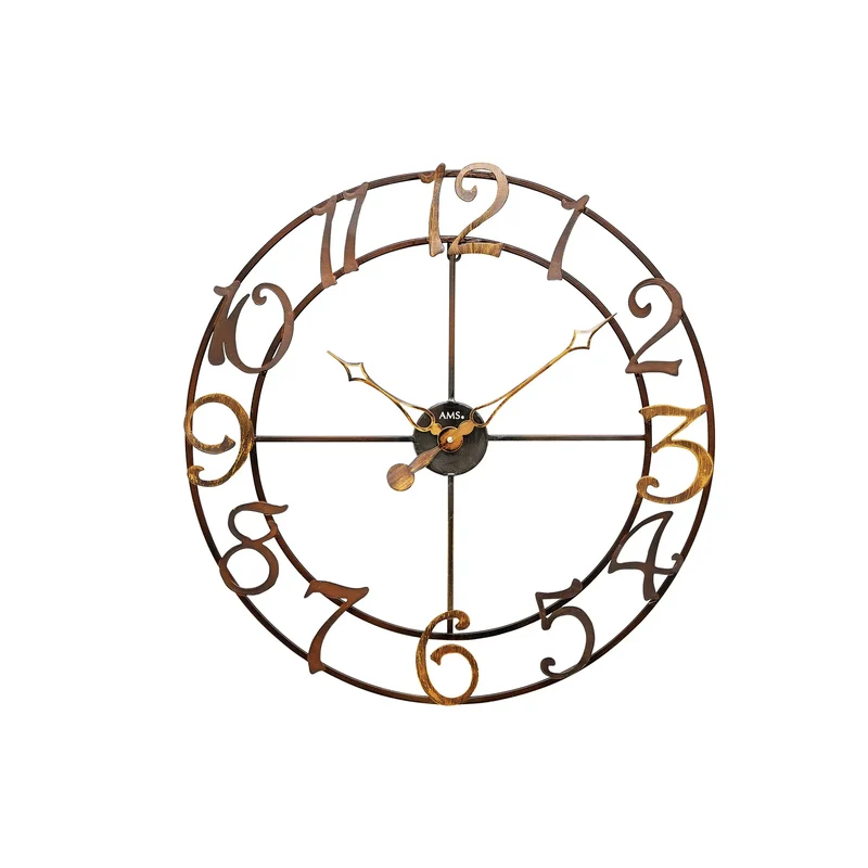 AMS W9566 Wanduhr Schwarz • Quarzwerk • Arabische Ziffern