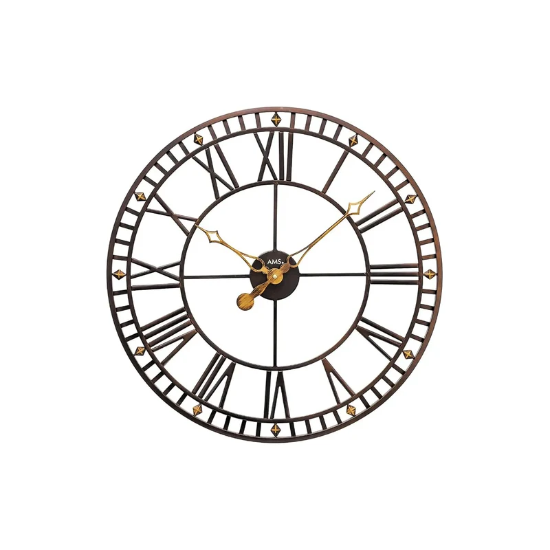AMS 9537 Wanduhr Kupfer • Quarzwerk • Metallgehäuse