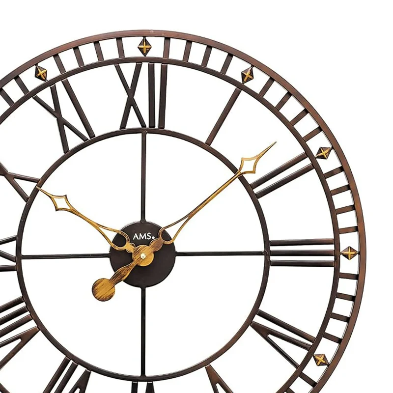 AMS 9537 Wanduhr Kupfer • Quarzwerk • Metallgehäuse