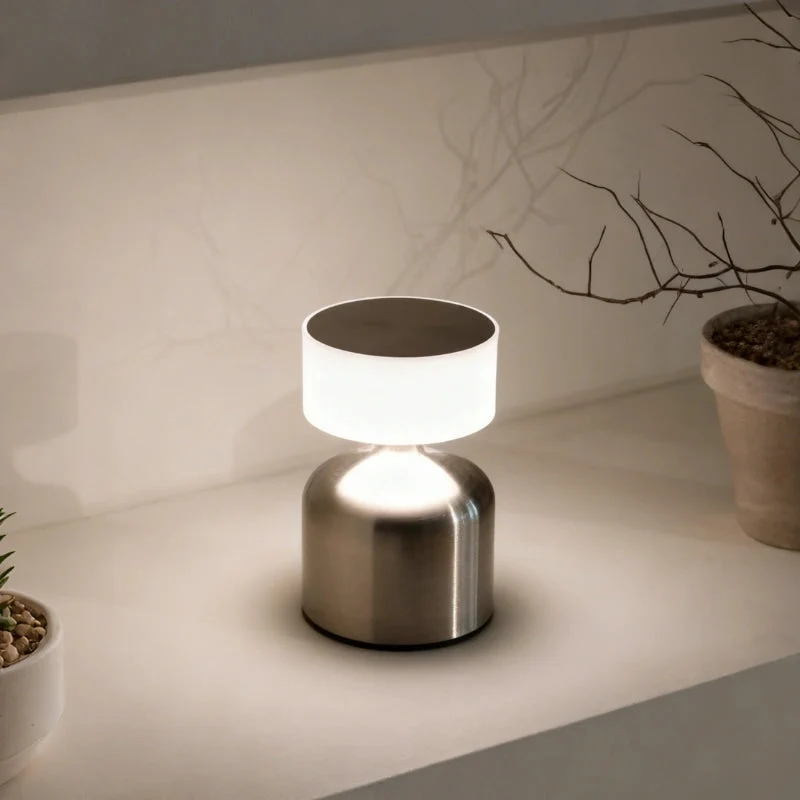 Oplaadbare Metalen Tafellamp met Dimbaar LED-Licht en Kleurtemperatuur | Sansoti