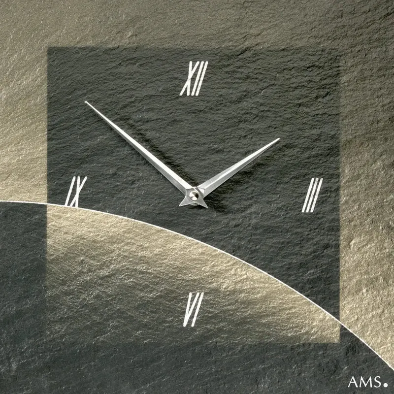 AMS W9519 Wanduhr Schiefer • Naturschiefer-Gehäuse • Airbrush-Design