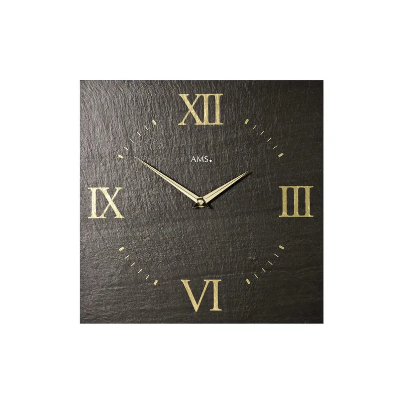 AMS W9517 Wanduhr Schiefer • Naturschiefer-Gehäuse • Quarzwerk
