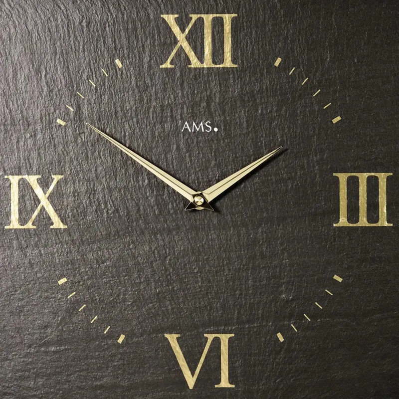 AMS W9517 Wanduhr Schiefer • Naturschiefer-Gehäuse • Quarzwerk