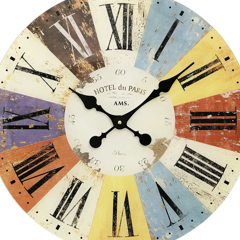 AMS W9467 Wanduhr • Bedrucktes Mineralglas • Quarzwerk