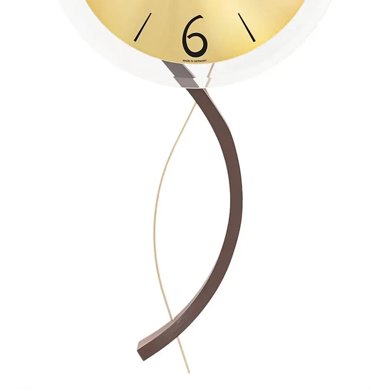 AMS W9719 Wanduhr • Holzgehäuse mit Metallelement • Facettiertes Mineralglas