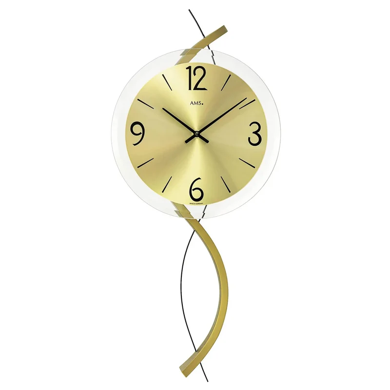 AMS W9717 Wanduhr • Holzgehäuse & Aluminium-Zifferblatt • Made in Germany