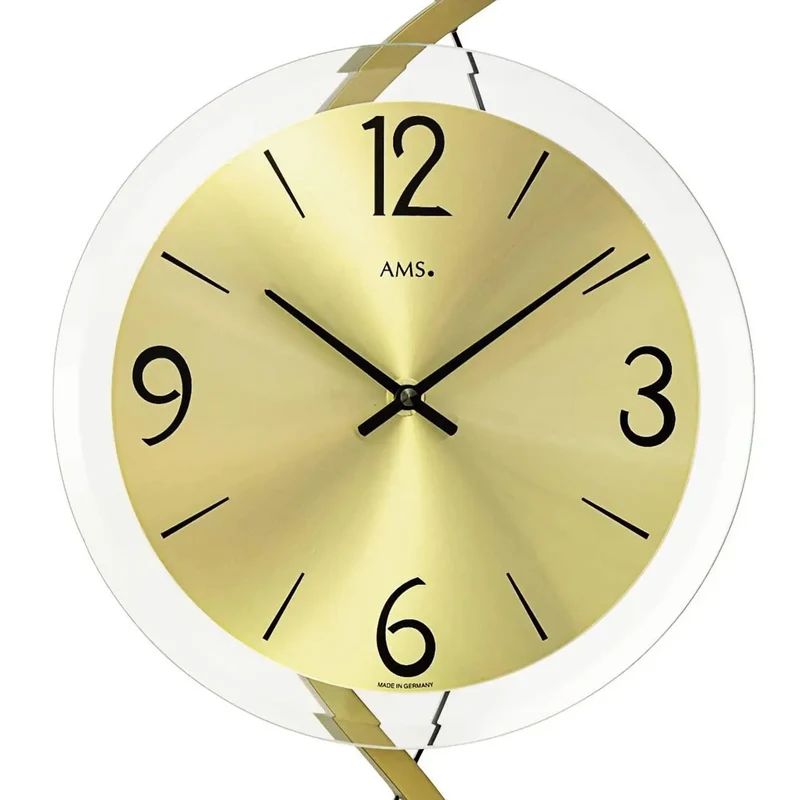 AMS W9717 Wanduhr • Holzgehäuse & Aluminium-Zifferblatt • Made in Germany
