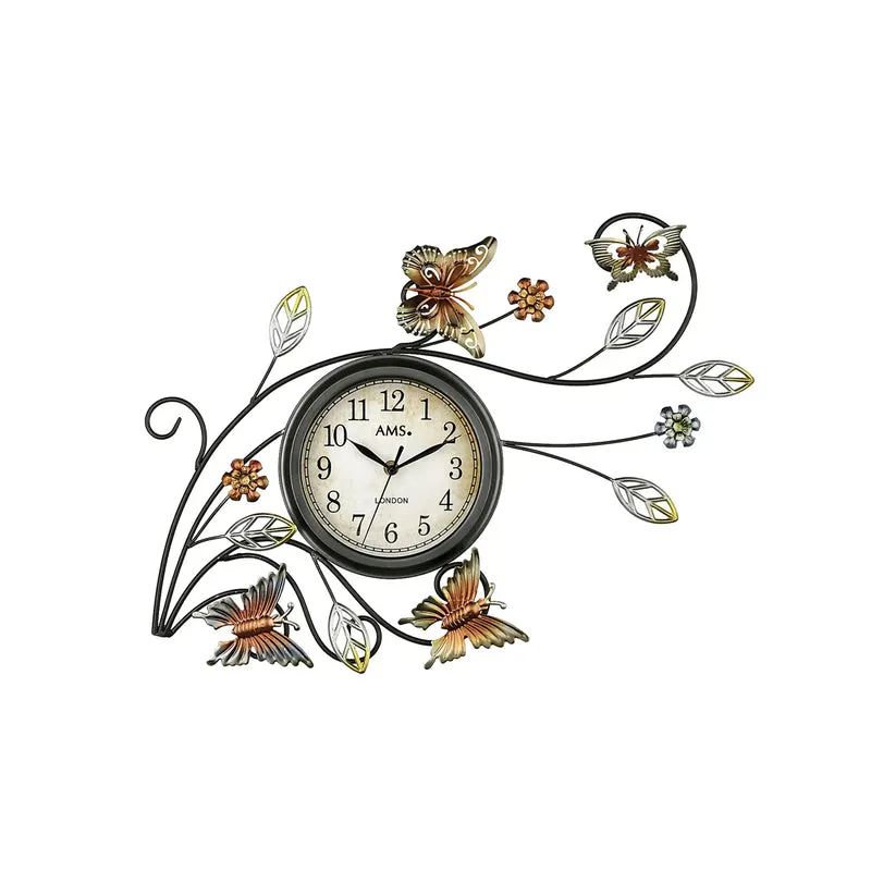 AMS W9446 Wanduhr Metall • Quarzwerk • Mineralglas