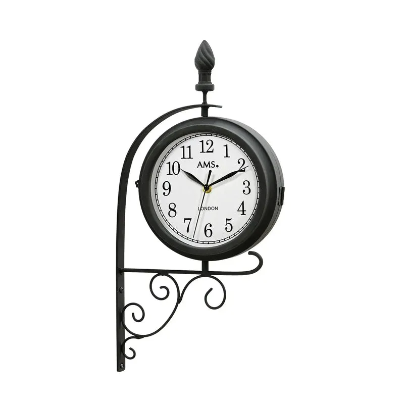 AMS W9433 Wanduhr • Doppelseitige Drehwanduhr • Mineralglas