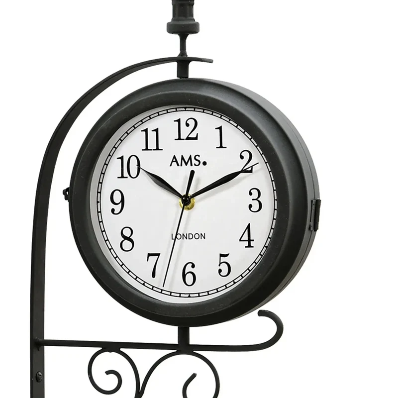 AMS W9433 Wanduhr • Doppelseitige Drehwanduhr • Mineralglas