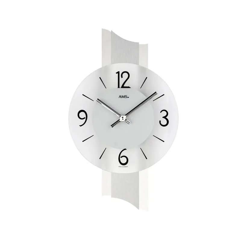 AMS W9394 Wanduhr Schiefer/Aluminium • Quarzwerk • Mineralglas