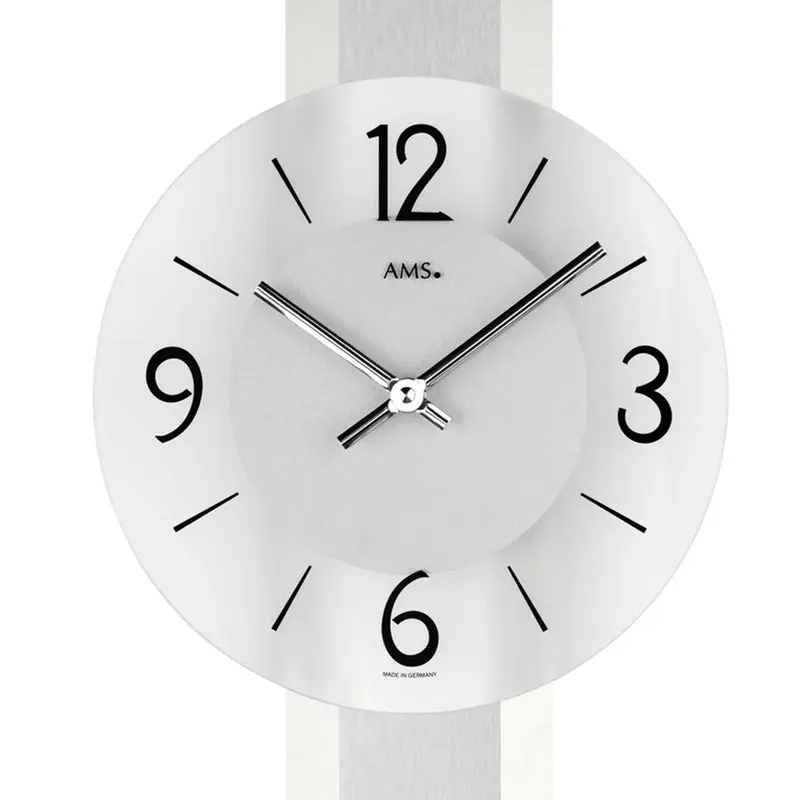 AMS W9394 Wanduhr Schiefer/Aluminium • Quarzwerk • Mineralglas