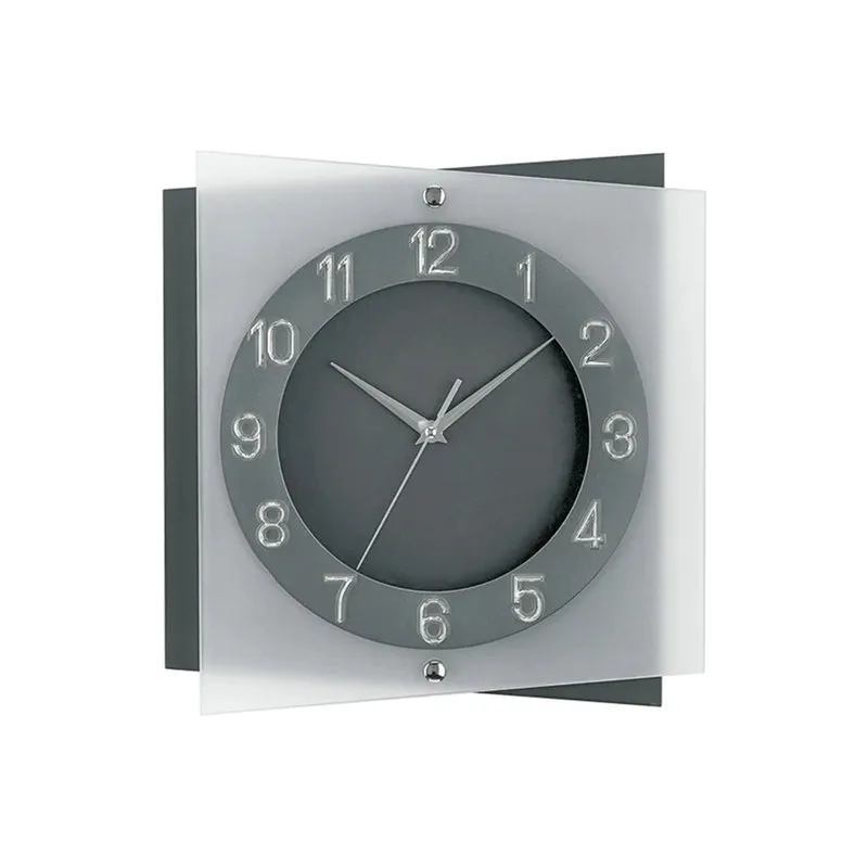 AMS W9323 Wanduhr Anthrazit • Geräuschloses Sweep-Uhrwerk • Mineralglas