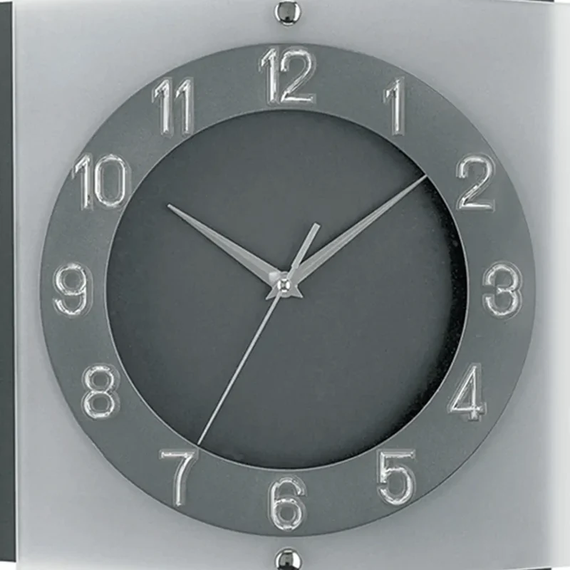 AMS W9323 Wanduhr Anthrazit • Geräuschloses Sweep-Uhrwerk • Mineralglas