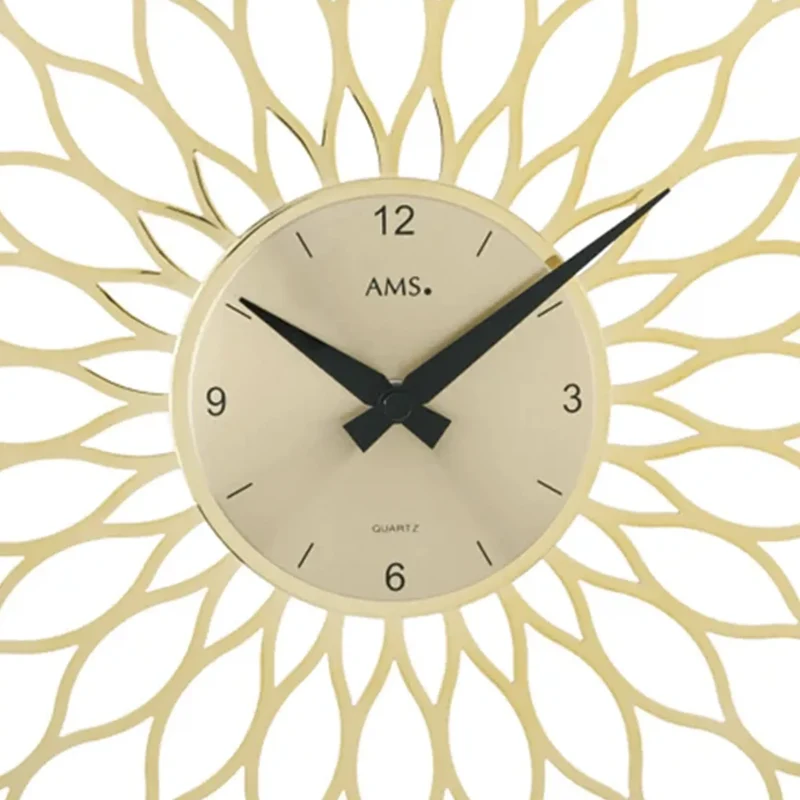 AMS Blüte W9359 Wanduhr Weiß • Dekoratives Blütendesign • Mineralglas