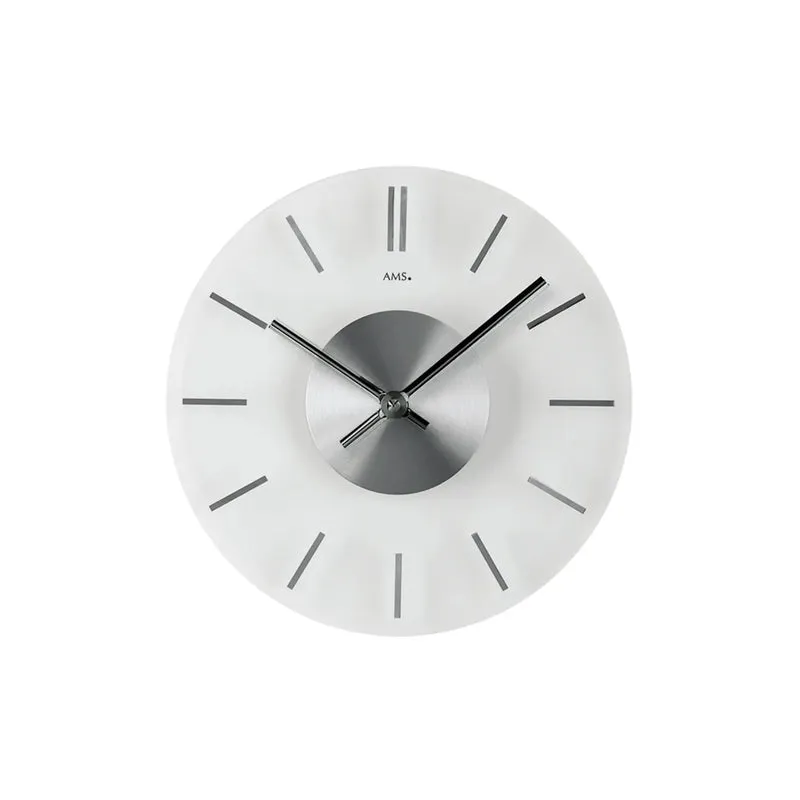 AMS W9318 Wanduhr Aluminium • Mineralglas • Quarzwerk