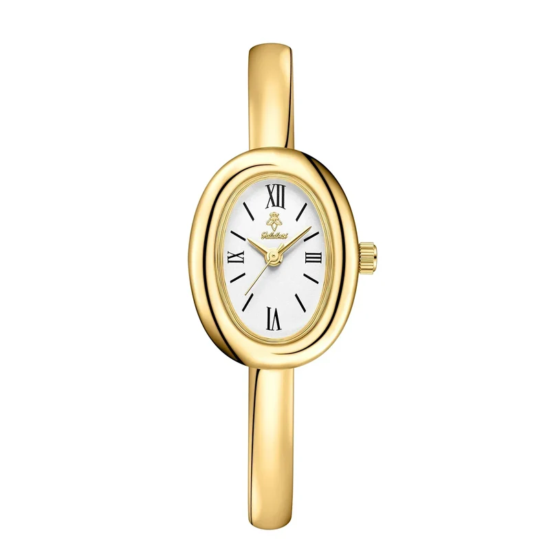 Ovale Armband Horloge – Modern & Klassiek Dameshorloge met Luxe Gouden Uitstraling | Sansoti