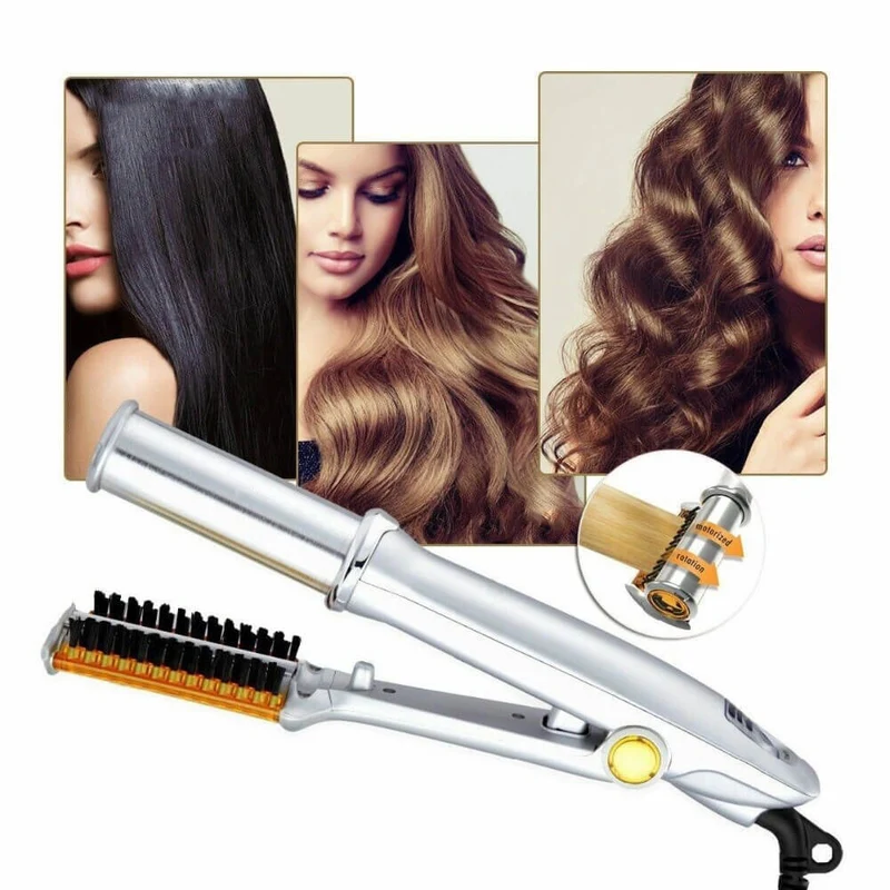 2-in-1 Haarstyler met Roterende Cilinder – Stijltang en Krultang voor Thuis | Sansoti