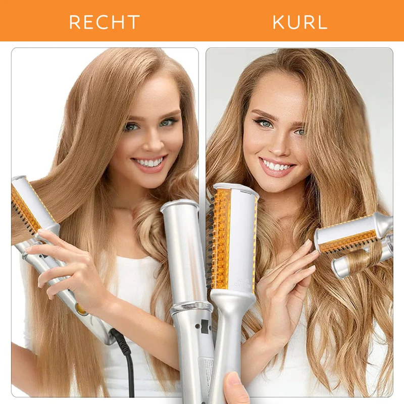 2-in-1 Haarstyler met Roterende Cilinder – Stijltang en Krultang voor Thuis | Sansoti