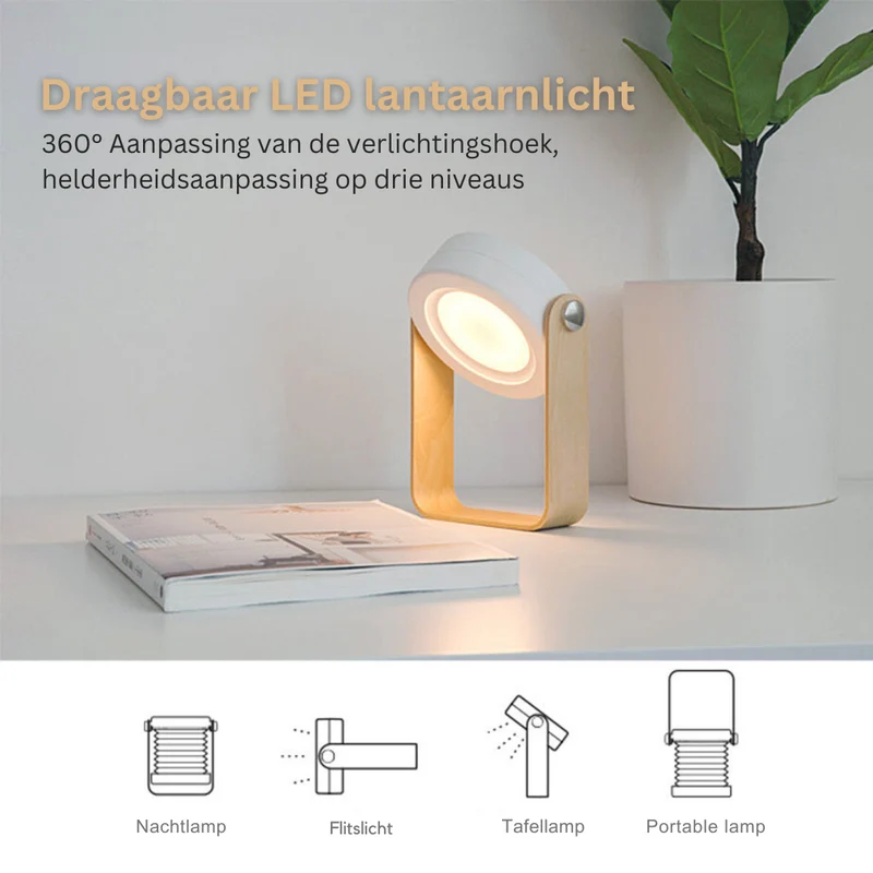Opvouwbare LED-Leeslamp met USB-Oplaadpoort – Oogvriendelijk Leeslicht zonder Schittering voor Lezen, Werken & Studeren | Sansoti