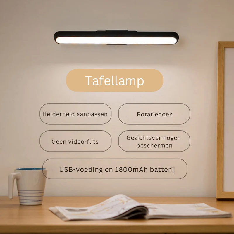 Magnetische LED-Lamp met Flexibele Bevestiging – Touch-Dimbaar Nachtlampje voor Bureau, Auto, Garage, Werkplaats, Leeshoek – Oplaadbaar via USB-C – Energiezuinig ABS Design | Sansoti