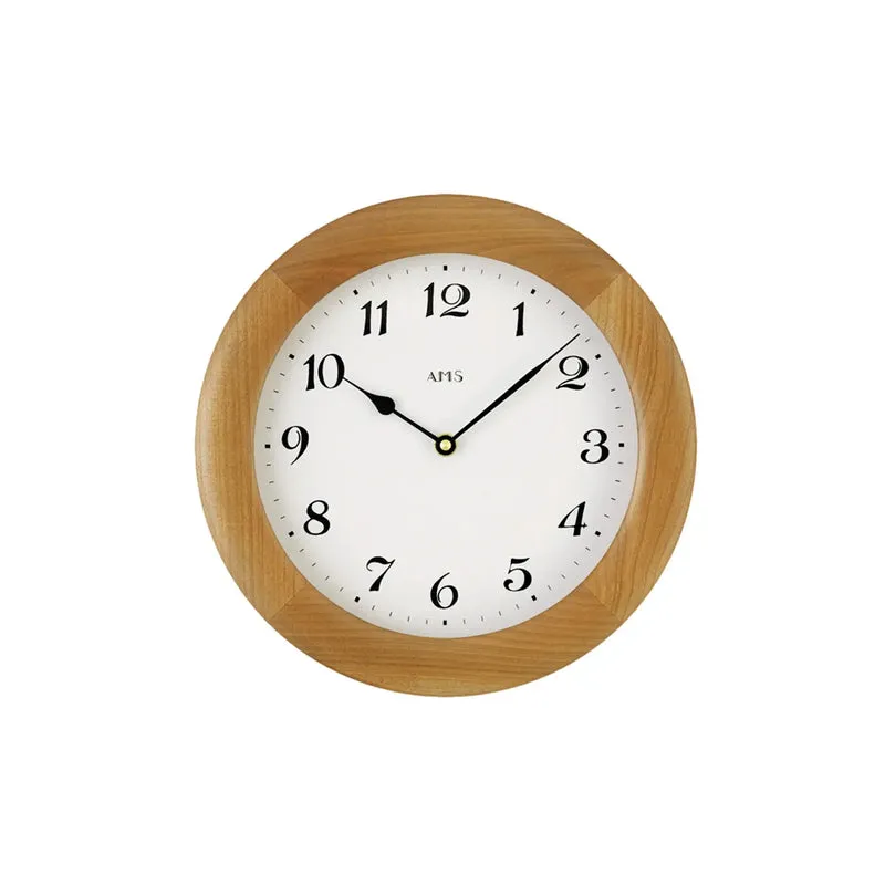 AMS W929/9 Wanduhr Kirschbaum • Quarzwerk • Mineralglas