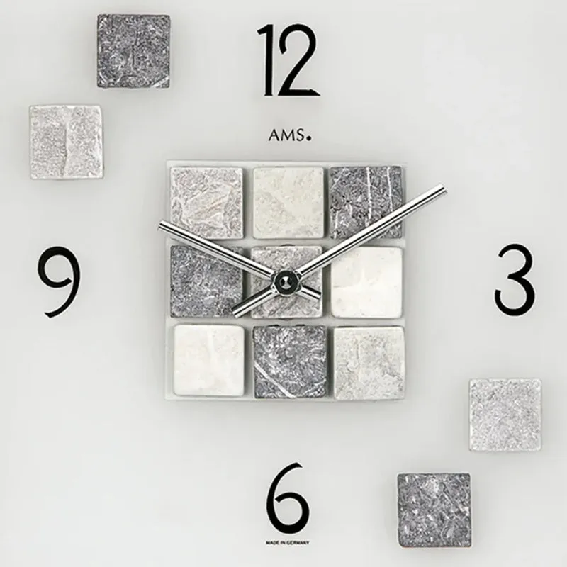 AMS W9276 Wanduhr Naturstein • Quarzwerk • Mineralglas