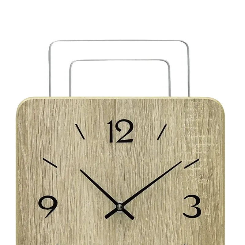 AMS W7502 Wanduhr Sonoma • Quarz-Pendelwerk • Holzgehäuse im Metall-Design