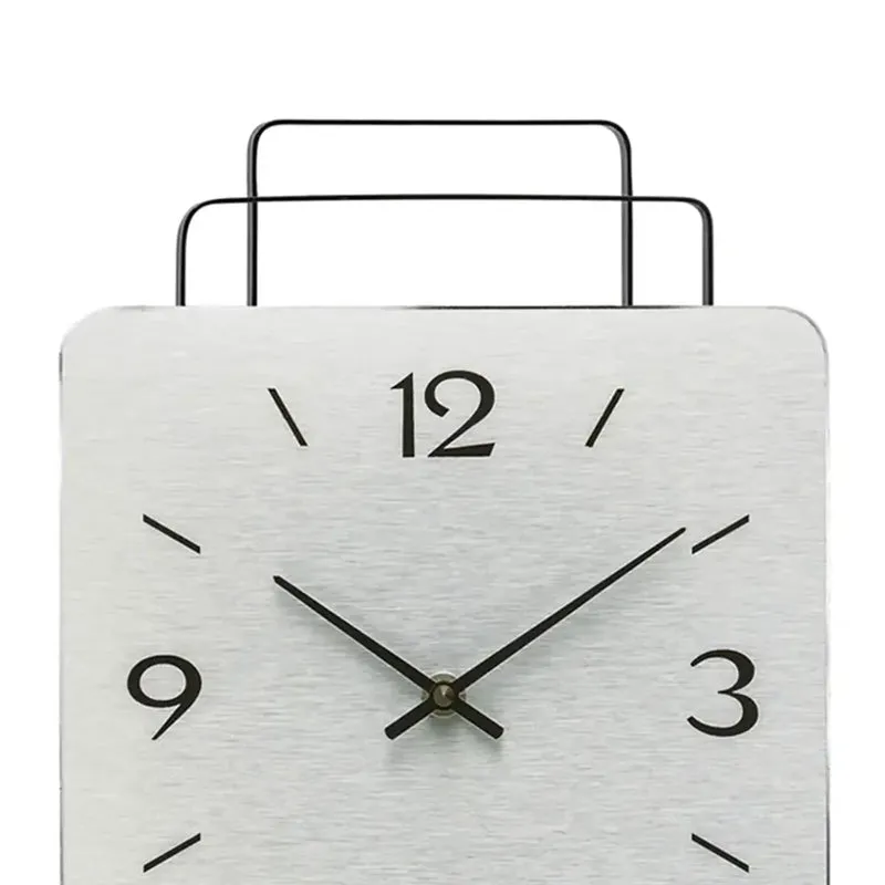 AMS W7500 Wanduhr Aluminium • Quarz-Pendelwerk • Holzgehäuse mit Metall-Design