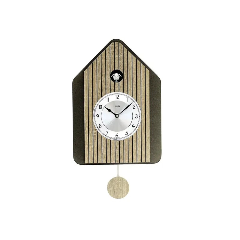 AMS W7495 Wanduhr Sonoma • Quarz-Pendelwerk mit Kuckuck • Automatische Nachtabschaltung